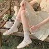 Donne calzini giapponese fiore govde medio caviglia per jk girl mesh broncio di volant boschetto da frutto bianco