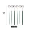 Geschirrssätze 6pcs Matteis Eispunkt Langes Griff Schaufel Geschirr Set Spoon Bar Löffel Saft Kaffee Rührende Besteck Küchenwerkzeuge