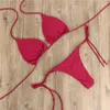 Women's Swimwear Summer Sexy Solid Bikini Sets For Women Lace-up Bras Tops Tie Side Thong Swimsuit Female Beach Bathing Suit Brazilian