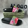 Designer slippers Men Women Sandals flip flop Flower Shoes geranium tiger snake print Slide rubber Summer Wide Flat Slipper size 35-48