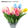 Fleurs décoratives 5pcs 30cm Tulipes artificielles artificielles réalistes en plastique réaliste fausse soie simulation florale mousse fausse bouquet de fleur