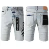 Purple Brand denim Shorts for Man Spot American High Street Blue Print Jeans Designer Fashion Luxury 1098