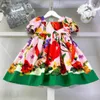 Fashion Baby Rock farbenfrohe Blumen überall über Prinzessin Kleidgröße 90-160 cm Kinder Designer Kleidung Sommermädchen Partydress 24APRIL