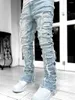 Męskie dżinsy dżinsy 2023 Cool w trudnej sytuacji, rozryte szczupłe spodne dżinsowe spodnie streetwear w stylu odzieży moda