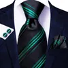 Bow Ties Hi-Tie Green Teal Tie Solid Paisley Mens Silk Wedding Ntraffie Packs Set Party Business Fashion Designer Drop