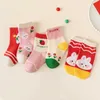 Chaussettes pour enfants 5 paires / lot mignonnes chaussettes bébé fille automne-en-ciel en coton rayé chaussettes pour enfants chaussettes pour bébé football 1-12y y240504