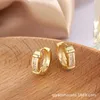 Boucles d'oreilles cerceaux en gros géométrique colorée zircon 2024 tendance délicate conception senior sens cuivre boucle bijoux accessoires