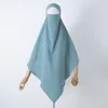 Ethnische Kleidung 1PC ICE Seiden zweischichtiger Paryer Hijab Atmungsaktives islamisches Dubai-Stil Langes sofortiges Kopftuch für Festival und für Festival und