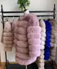 女性の毛皮のフェイク70cm女性温かい本物のコートショートスリム冬の本物のジャケットファッションアウトウェアXury Natural For14562278