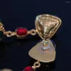 Orecchini a penna Vintage Europa America America Colore gemma Gold Gold Woman di alta qualità Trend di gioielli da collezione di lusso