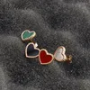 Boucles d'oreilles 5 couleurs coeurs d'amour de luxe pour femmes bijoux mignons en acier inoxydable en or rose coquille de couleur ke004