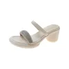 Slippers for Women Eartance 2024 Fashion Women's Fashion Solid Voir à travers des sandales de fond épaisses Zapatos Mujer Tendencia