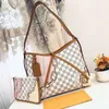 24SS Women LUSURYS DesignerStotes Bag Checkerboard Contrast Skórzane torebki Poduszka Shuder Crossbody Kobiet torebka torebka 29 cm