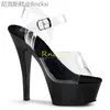 Dress Shoes 15cm Fashion High-heeled Sandals Women's Stiletto Summer Sexy Word With Super High Heels.