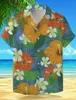 Men's Casual Shirts Floral Plants Vacation Hawaiian Shirt Outdoor Holiday Summer Turndown Short Sleeve Red Blue Mint Green