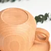 Tassen 3pcs/Kaffeetasse mit Löffel und Tablett Holzbecher natürlicher Nahrungsmittelmilchgriff für Hausgeschenke