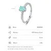 Cluster anneaux Modian Elegant 925 sterling argent poire vert coloré doigt opale pour les femmes cadeau de Noël