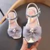 Sandales 2024 Girl Princess Chaussures coréen Soft Sole Baby Casual Shoe Bow Kid for Fashion Women Sandal Sandalias H240504