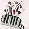 Aufbewahrungstaschen benutzerdefinierte Klavierschlüssel Toilettenbeutel Frauen Musiker Pianist Musik Geschenk Make -up Kosmetischer Organisator Lady Beauty Dopp Kit Box