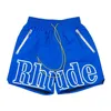 Rhude Designer Mens Shorts Shorts Summer Fashion Beach Pants Men de alta calidad Calles de alta calidad Pantalones Blue Black Purple Pantal