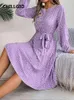 Повседневные платья Chillgio Vintage Luxury Women's Elegant Pleasted Plord Bohemian кружев с длинным рукавом корейский пляжный шифон шифон