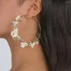 Boucles d'oreilles en peluche belles géométriques anti-fade creux creux de papillon Lady hoop bijoux accessoire cercle pour les rencontres