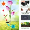 Solar LED Light Outdoor Tulp Rose Blume Lampe Landschaft Garten Dekor Rasenlampe wasserdichte Gartenlichter im Freien Solarleuchten