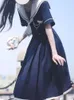 Vestidos casuais 2024 estilo acadêmico japonês doce feminino colarinho de marinheiro kawaii vestidos feminino lolita verão fofo jk