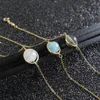 Bracelets de pulseira Link Bracelet Natural Gemstone 925 Sterling Silver Jewelry Women para o Dia dos Namorados