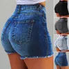 Women's Shorts Women Retro Distressed High Waist With Butt-lifted Design Side Pockets Slim Fit For Casual Club Party