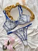 Ellelace Fairy underkläder Vackra rena underkläder transparent spets exotisk uppsättning med utsökt bilizna sexig blommig intimitet 240430