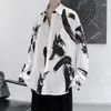 メンズカジュアルシャツエレガントファッションハラジュクスリムフィットロパホンブレオールマッチアウターボタンカーディガンシンスタイルの長袖ブルーサ