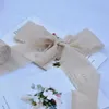 3pcs Fringe à bords franges en mousseline de soie invitation de mariage en soie bouquet 4cmx5,5 m