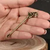 Decorative Figurines Buddha's Hand Earring Spoon Solid Brass Guanyin Lotus Earpicking Device Precision Miniature Key Chain Pendant
