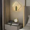 Wandlampen moderne leichte luxuriöse Schlafzimmer Nachtlampe runde quadratische golden