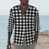 Chemises décontractées pour hommes Green Red Plaid Man Chemitboard Shirt Long Sleeve Vintage Funny Blouses Automn Design Tops Big Size 3xl 4xl