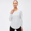 ll Womens Yoga Shirt Girls Shrits Running Long Sleeve Women Casual Outfits Adult Sportswear Gym Fitness Wear Blouse 5 Colors