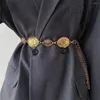Paski metalowy pasek łańcucha dla kobiet Cowgirl Western Country Regulowany Sweter koncho Suknie dżinsy M0E5
