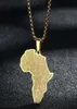 Collane a ciondolo creativo africa mappa africana collana in acciaio inossidabile gioielli dorati di compleanno di compleanno antichi country3067872
