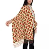 Écharpes écharpe chaude hivernle rouge imprimé châles wrpas cerise motif imprimé bufanda mujer femmes couches de mode