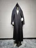 Etnische kleding Marokkaanse Abaya mode solide chic borduurwerk prachtig geborduurd jasje met hijab casual losse moslimjurk voor vrouw