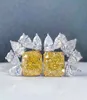 Stud Caoshi Earring femminili delicati con lucido Cristallo giallo CZ Temperamento Accessori per donne per feste Gioielli di gioielli di lusso 6895340
