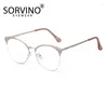 Sonnenbrille Sorvino Modetrend Schmetterling Eyglasse Rahmen Rahmen Antiblau -Licht Brille Frauen Katze Augenmetall Flachspiegel Myopie