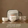 TeAware Setleri Taşınabilir Hızlı Bardak One Pot İki Bardak Çin Seyahat Çay Seti Takım Eşlik