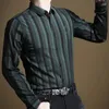 Chemises décontractées pour hommes graphiques masculins avec chemise imprimée Tops imprimés à rayures MAN 2024 COTON COTON ÉLÉGANT SOCIAL SLIM FIT