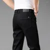 Men's Jeans Casual Cotton Denim Four Season Straight Medium Waist Pants Male Fashion Stretch Trousers White Black Khaki