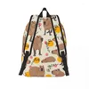 Aufbewahrungstaschen Capybara Cartoon Rucksack für Männer Frauen coole Highschool -Wanderung Travel Daypack Laptop Computer Canvas Leichtgewicht