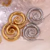 Boucles d'oreilles de goujon en forme de fumée en spirale créative argentée résistante à l'eau 316L Gift en acier inoxydable en acier inoxydable