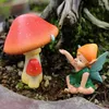Décorations de jardin Fairy Mushroom Decor Plant Pot petites statues extérieures