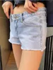 Short féminin Tassel garniture en détresse Denim Femme Summer Low Taist Fashion Short Jeans 2024 Chic American Vintage Y2K Streetwear Pantal